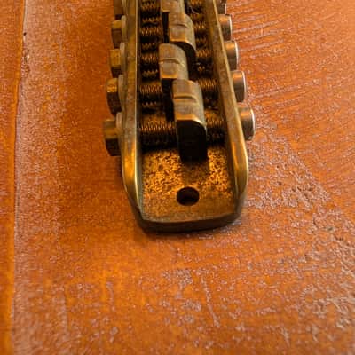 Stars Guitars Alembic Tune-O-Matic Guitar Bridge BRANDED 1970s Brass image 8