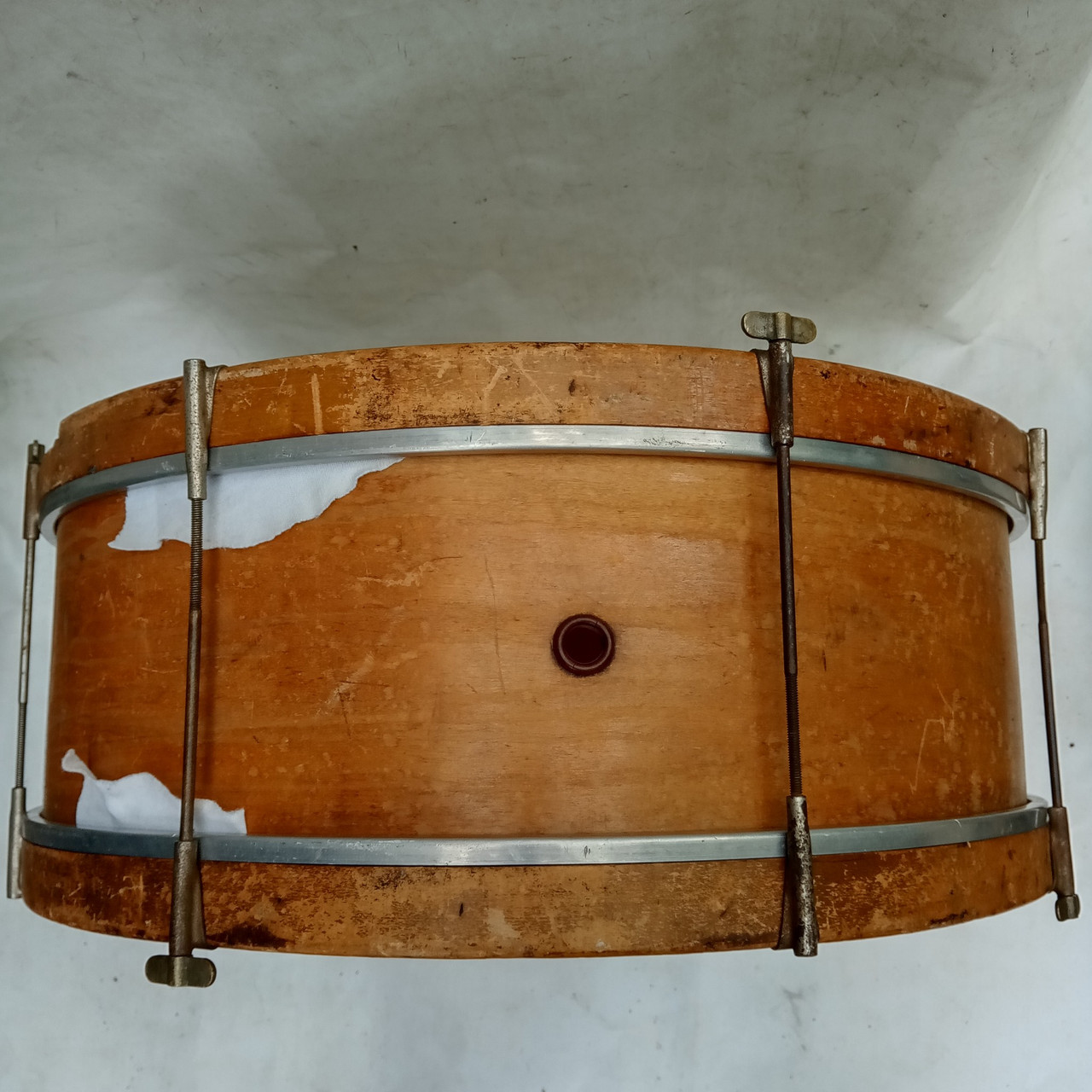 Leedy 8x24" 1-Ply Solid Maple Bass Drum RARE Vintage 10s Indianapolis Early USA — main photograph
