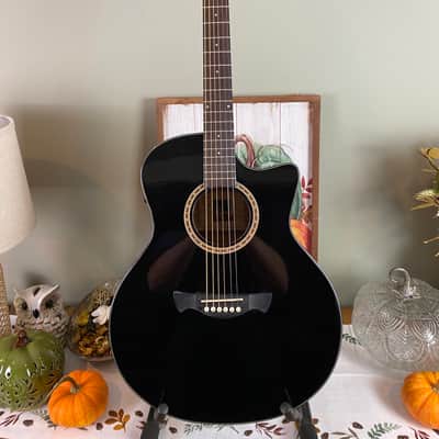 Tagima California EQ Steel Medium Jumbo Cutaway Acoustic Guitar - Black image 1