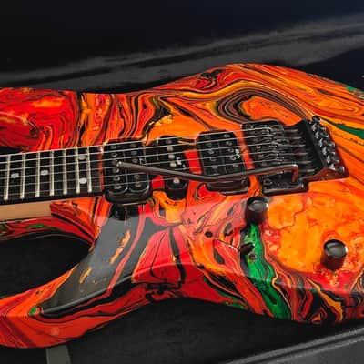 IBANEZ RG 470 Orange Tiger Custom Swirl-Year 1993-Lefthand - one off!! image 2