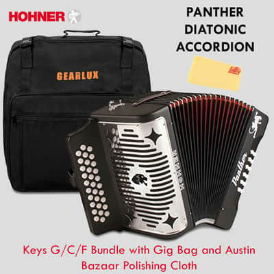 Hohner Panther Diatonic Accordion - Keys G/C/F w/ Gig Bag image 2