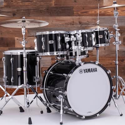 YAMAHA RECORDING CUSTOM 5 PIECE DRUM KIT, REAL BLACK LACQUER image 4