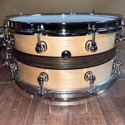 Pearl Music City Custom Craftsman Select Solid Maple Snare Drum - 6.5 inches x 14 inches, Natural with Bourbon Barrel Inlay image 7