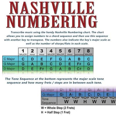 Laminated 4 String Bass Fretboard Chart Poster Nashville Numbering Theory 11x17 Beginner Easy image 5