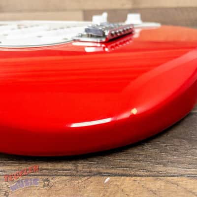 USED-Peavey Raptor EXP Electric Guitar, Solid Body Red with White Pickguard image 9