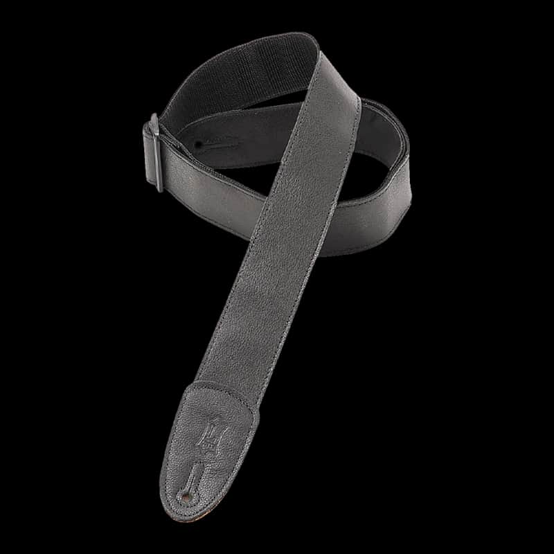 Levy's 2" Garment Leather Guitar Strap, Black image 1