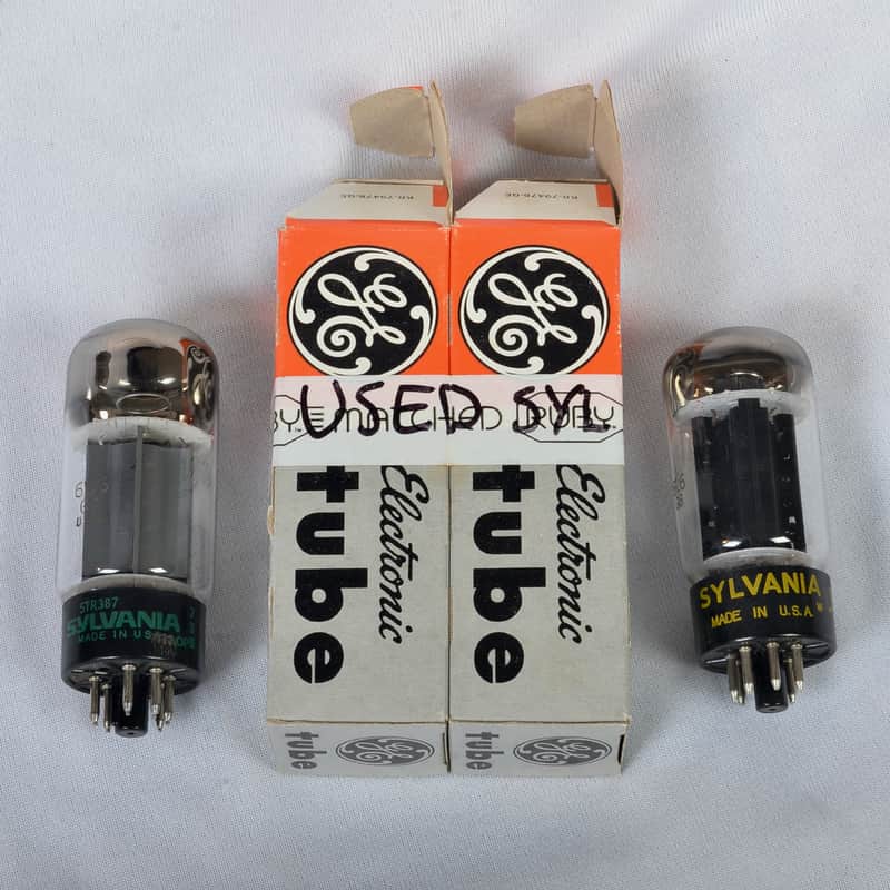 Vintage Matched Pair Sylvania 6L6 Power Tubes – USA Made – Good Matching Performance image 1