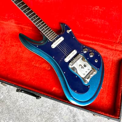 Guyatone Sharp 5 1970 - Electric blue sparkle original vintage MIJ Japan bizarre LG-350t MOT image 2