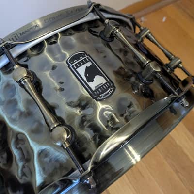 Mapex BPBR465HZN Black Panther Sledgehammer 14x6.5" Brass Snare Drum with Brass Hardware 2010s - Hammered Antique Brass image 2