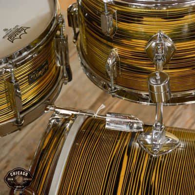 Tempro (MIJ) 12/16/20/5.5x14 4pc Kit Gold Grain Pearl Late 60s image 4