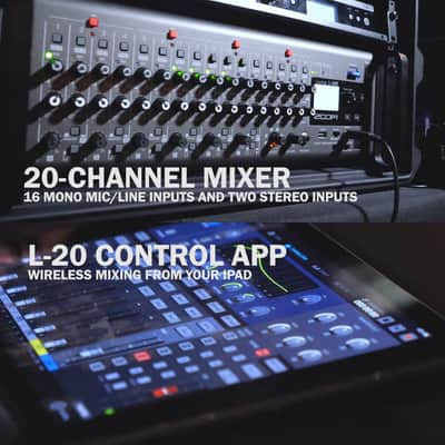 Zoom LiveTrak L-20R Digital Mixer & Multitrack Recorder, Rack Mountable, 20-Input/ 22-Channel SD Card Recorder, 22-in/4-out USB Audio Interface, 6 Customizable Outputs, Wireless iOS Control image 4