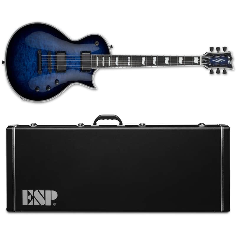 ESP E-II Eclipse Reindeer Blue QM Electric Guitar + Hard Case Made in Japan image 1