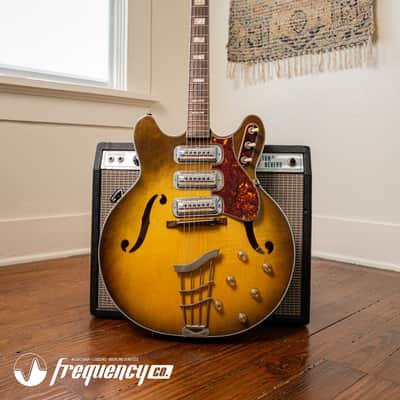 Harmony H-75 Hollowbody Electric Guitar in Vintage Burst - 1963 image 10