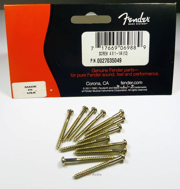 Genuine Fender Pickup Mounting Screws for P Bass/J Bass - Set of 12 - CHROME image 1