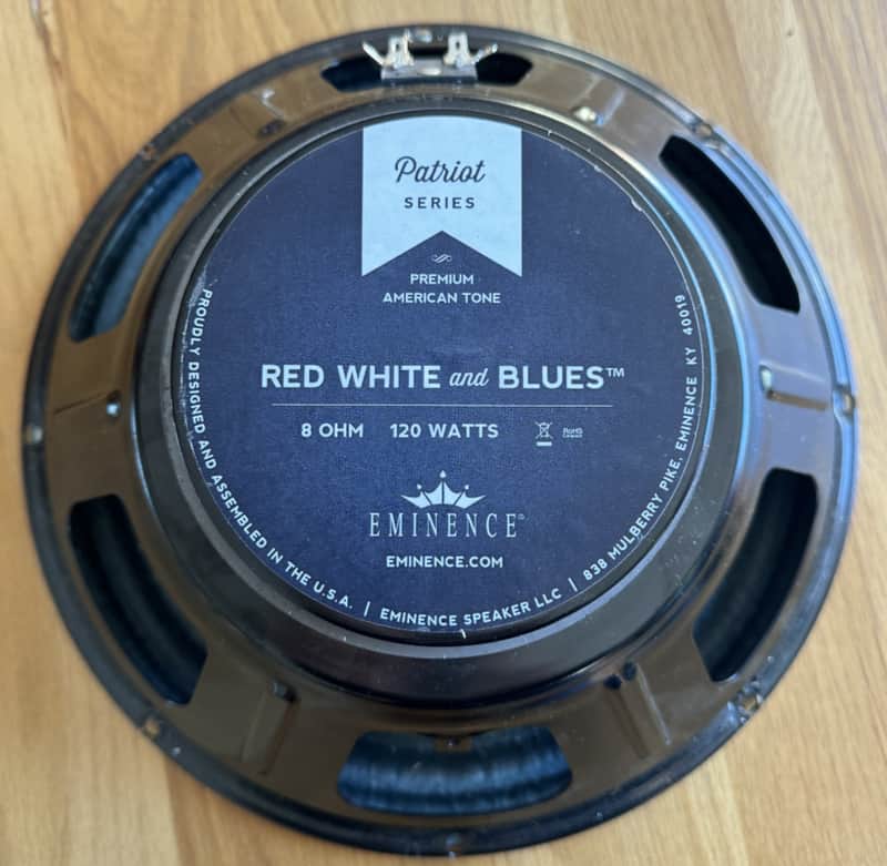 Eminence Red, White and Blues 12" 120-Watt 8 Ohm Replacement Speaker 2010s - Black image 1