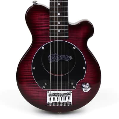 Pignose PGG-200RFM Mini Electric Travel Guitar with Built-in Amp, Red Flame Maple image 5