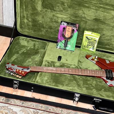 New EVH Striped Series Shark Burgundy/Silver Stripes, Package Deal Includes: EVH Fitted Hard Shell Case & Extras, Best Deal On The Planet Ships Fast, Buy It Here ! image 21