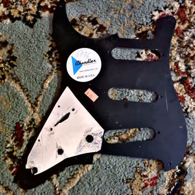Chandler Industries Strat-Style Pickguard 3-Ply 11 Hole - Black / White / Black image 2
