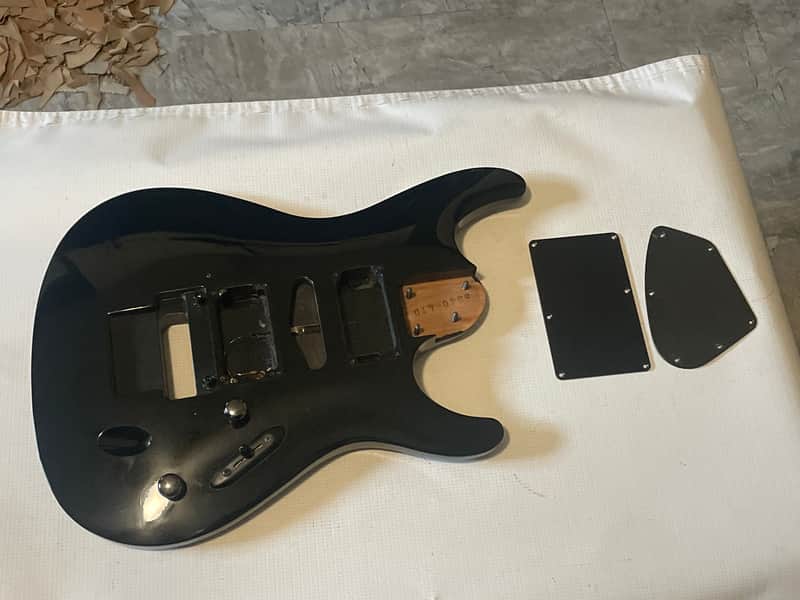 1994 Japan Ibanez S540 S Series Mahogany Glossy Black Guitar Body Lo-Pro Edge Tremolo Ready image 1