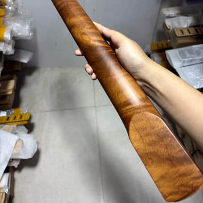 Reverse big head 22 Fret 25.5" Roasted Flame Maple guitar neck parts Locking nut image 9