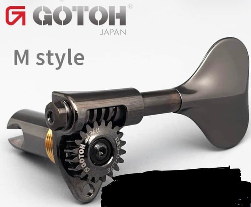 Gotoh Bass 5 String Tuner Set 2026 GRL510M-12 RES-O-LITE L2+R3 11/16" 2x3 - Cosmo Black image 1
