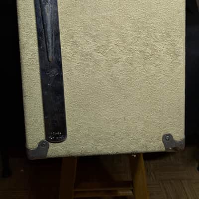Fender 2x12 speaker cab. Early 1960s - Rough white/blonde/cream tolex image 7