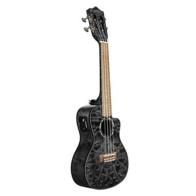 Lanikai Quilted Maple Black Stain Concert Acoustic Electric Ukulele image 2