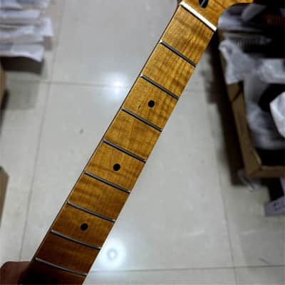 24Frets 7 String Electric Guitar Neck roasted flame maple 25.5inch Parts image 2