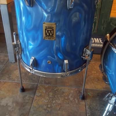 Modern Drum Shop New York City Custom Designed 4 Piece Drum Set Blue Swirl image 6