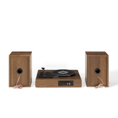 Crosley Alto Shelf System CR7019A With 3 Speed Turntable + Built-in Bluetooth, Walnut -NEW image 4