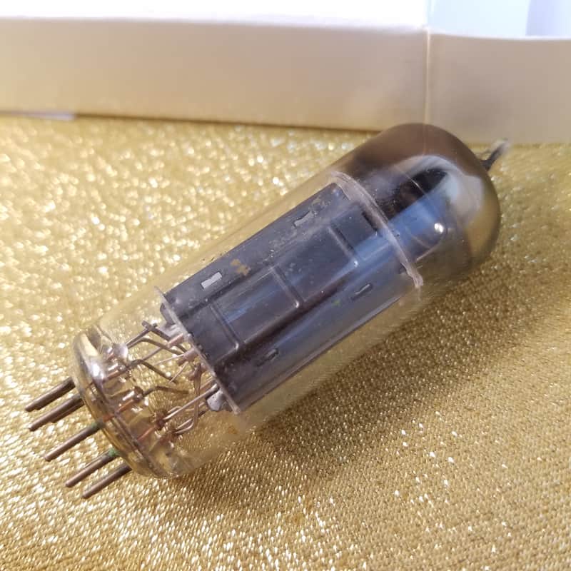 Tung-Sol etc. Matched Pair (2) black plate 6CG7 tNOS AT1000 TESTED Vacuum Tubes dual triode 1954-1960 image 1