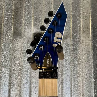 ESP LTD MH-203QM See Thru Blue Quilt Top Guitar MH203QMSTB #2634 Used image 3