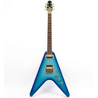 1980s Cort Flying V Electric Guitar – Blue Fade – Made in Korea image 2