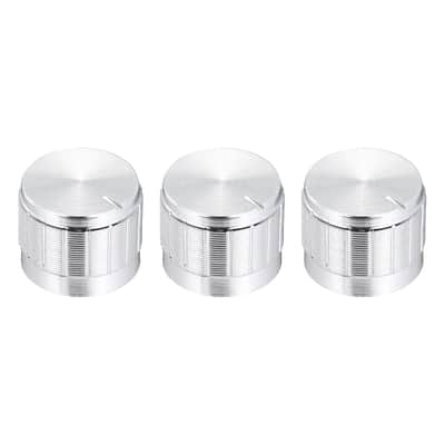 3pcs Potentiometer Knob Knurled Shaft Silver Aluminum 6mm Shaft Dia. Rotary Knob 21mmx17mm Guitar Volume Control Knob image 1