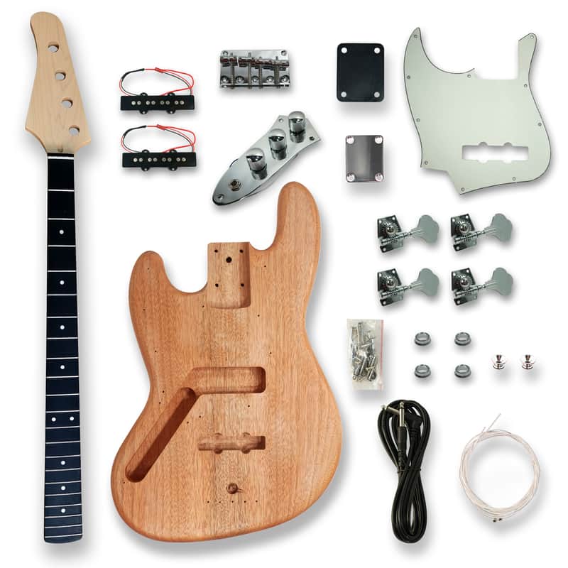 BexGears DIY Left-handed JB Bass Guitar Unfinished Electric Guitar Kit Okoume Body image 1