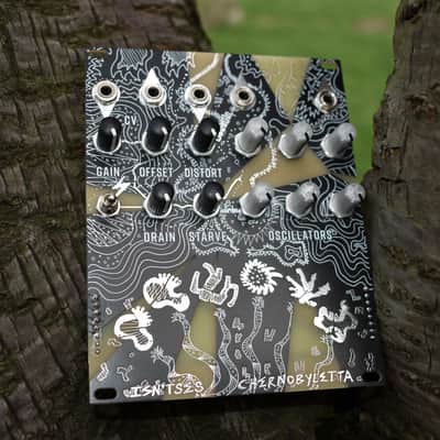 Chernobyletta Eurorack Module - Noise and Drone Oscillator Synth with CV Offset, Distortion, Power Starve and Touch Controls. Fully built. Black & Silver version. image 4
