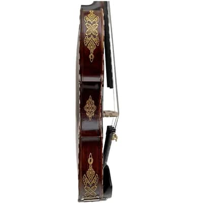 Strad style SONG master bird's eye maple wood 4/4 violin,carving ribs and neck inlay nice shell,sound clear and melodious image 14