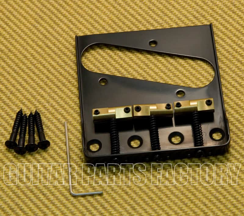 BT005-SS-B Black Wilkinson Telecaster Tray Bridge No Logo w/ Cut Out Sides image 1