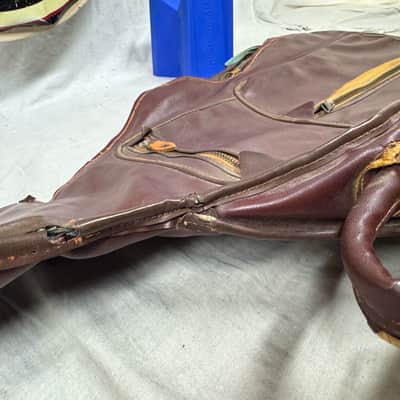 Artistic Products Company (Victoria) Vintage Plasti-Leather (Leather/Vinyl) Gig Bag 1950s - Brown image 11
