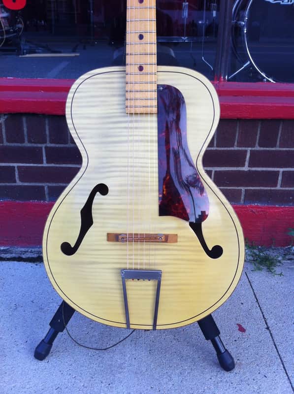 Kay Archtop 1950's Blonde Tiger Stripe w/ Hardshell Case image 1