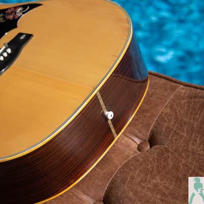 Classic Yamaha FG-401W 1970's Japanese Dreadnaught Acoustic with Hummingbird / Dove Swag! - Natural image 11