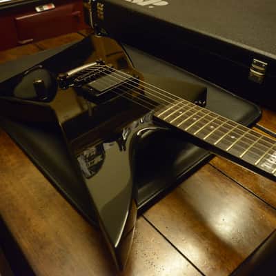 ESP Custom Shop EX In Flames Jesper Stromblad Signature Reverse Headstock MX Black Guitar image 10