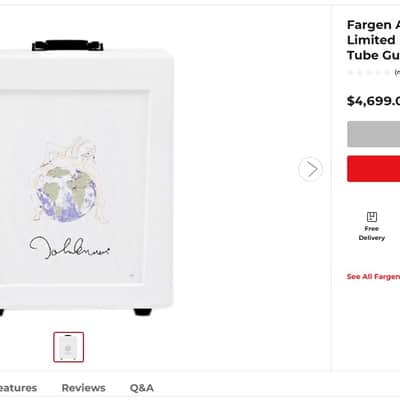 Fargen Fargen Amps FJLA John Lennon Limited Edition Artist 15W 1x12 Tube Guitar Combo 2012 - White with licensed print of John Lennon art image 2