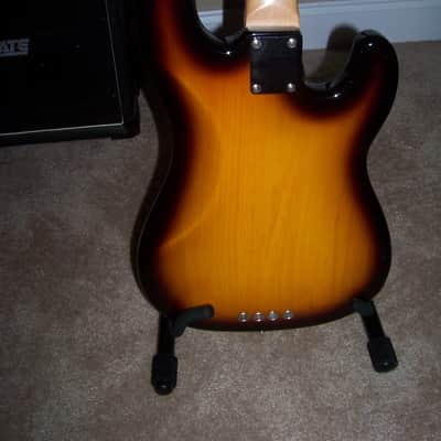 TELE  BASS  2 Tone Sunburst LEFT HANDED LEFTY UP GRADED DUNCAN BASSLINE PICKUP GIG BAG image 5