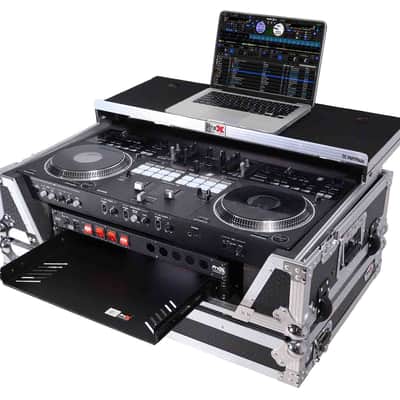 PROX XS-REV71K2U WLT LED ATA Style Flight Case for Pioneer DDJ-REV7 DJ Controller with 2U Rack Space Laptop Shelf Wheels LED image 3