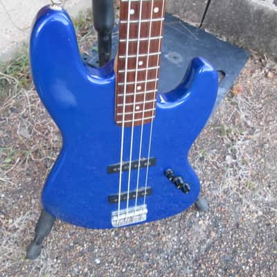 FENDER Squier Standard Jazz Electric Bass Guitar w/Blue matching h/s sold AS IS image 4