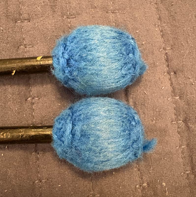Mike Balter 13B Blue Yarn Black Birch Medium Marimba, Vibes Mallets image 1
