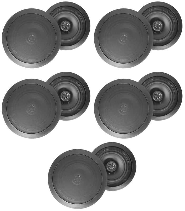 (10) Rockville HC655 6.5" 500 Watt Black In-Ceiling Home Theater Speakers 8 Ohm image 1