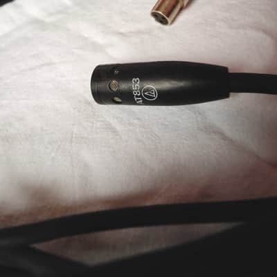 Audio-Technica AT853 Miniature Cardioid Condenser Hanging Microphone pair + AT8505 In-Line Power Modules (battery/phantom) image 2