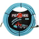 Lifetime Warranty Pig Hog PCH20DBR Vintage-Series Instrument Cable, Daphne Blue, 20', Right Angle